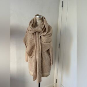 Kinder Salmon 100%wool Sweater And Scarf Set Size M